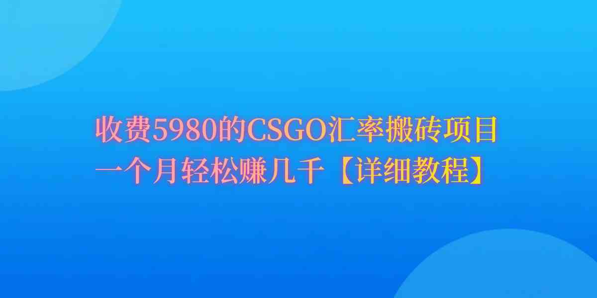 （9776期）CSGO装备搬砖，月综合收益率高达60%，你也可以！-网创-网赚-项目-兼职青絲网创