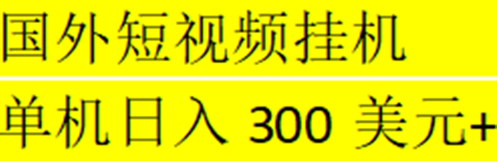 海外暴力短视频挂机全自动撸美金 单机日入300美元+【脚本免费+一对一指导】-网创-网赚-项目-兼职青絲网创