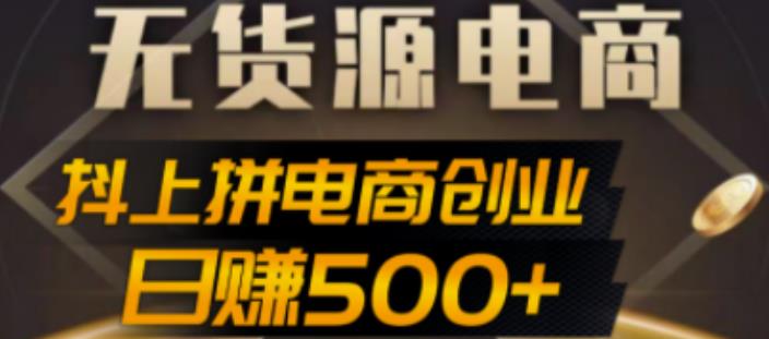抖上拼无货源电商创业项目、外面收费12800，日赚500+的案例解析参考-网创-网赚-项目-兼职青絲网创