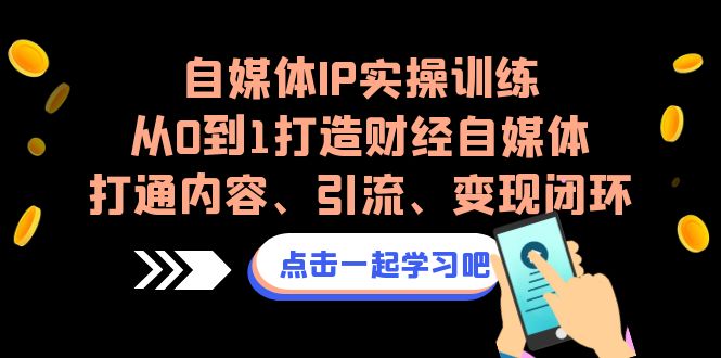 自媒体IP实操训练，从0到1打造财经自媒体，打通内容、引流、变现闭环-网创-网赚-项目-兼职青絲网创