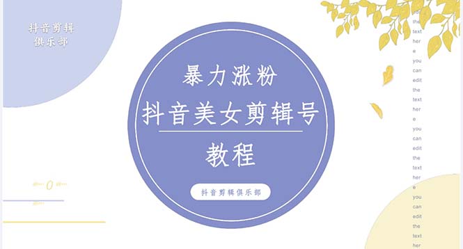 抖音快手暴力涨粉美女混剪视频教程 百分百过原创图片教程 附带违规申诉方法-网创-网赚-项目-兼职青絲网创
