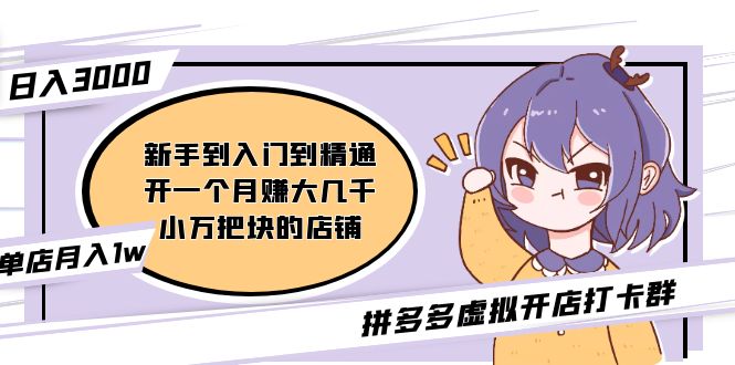 拼多多虚拟开店打卡群：新手到入门到精通（昨日群里有小伙伴日入3000+）-网创-网赚-项目-兼职青絲网创