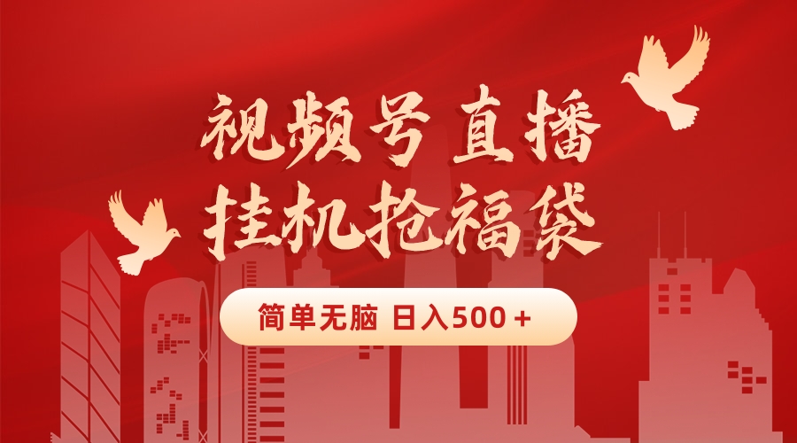 最新视频号直播挂机抢福袋项目，简单无脑，批量产出实物，轻松日入500＋-网创-网赚-项目-兼职青絲网创