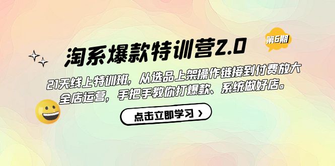 淘系爆款特训营2.0【第六期】从选品上架到付费放大 全店运营 打爆款 做好店-网创-网赚-项目-兼职青絲网创