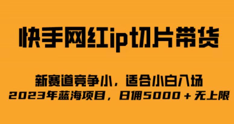 快手网红ip切片新赛道，竞争小事，适合小白 2023蓝海项目-网创-网赚-项目-兼职青絲网创