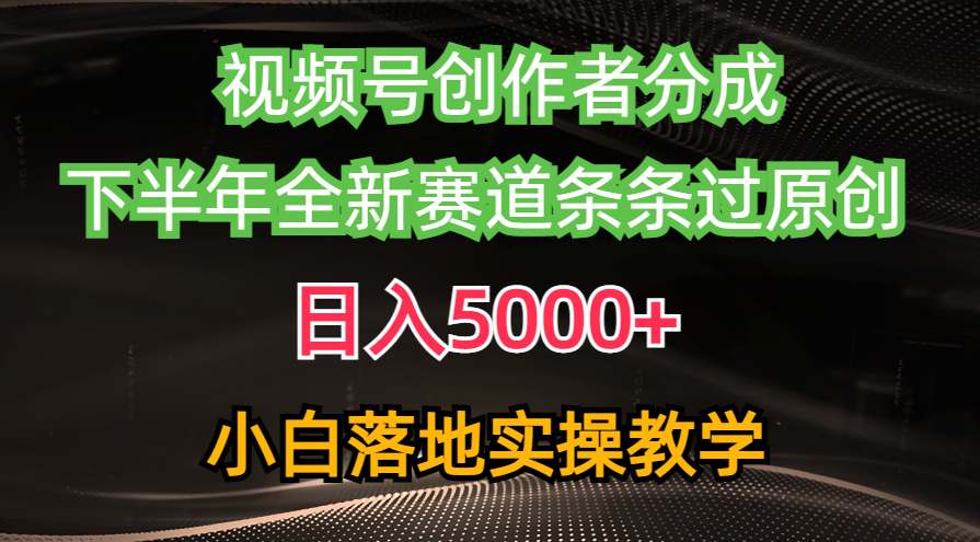 （10294期）视频号创作者分成最新玩法，日入5000+  下半年全新赛道条条过原创，小…-网创-网赚-项目-兼职青絲网创