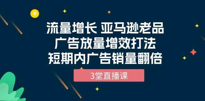 （10112期）流量增长 亚马逊老品广告放量增效打法，短期内广告销量翻倍（3堂直播课）-网创-网赚-项目-兼职青絲网创