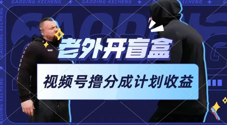 老外开盲盒视频，撸视频号分成计划收益，每天只需一小时，新手小白轻松上手-网创-网赚-项目-兼职青絲网创