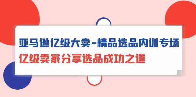 亚马逊亿级大卖精品选品内训专场，亿级卖家分享选品成功之道-网创-网赚-项目-兼职青絲网创