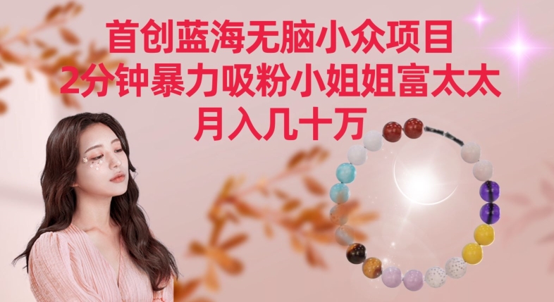 首创蓝海无脑小众项目，2分钟暴力吸粉小姐姐富太太，月入几十万-网创-网赚-项目-兼职青絲网创