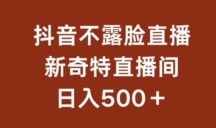 不露脸挂机直播，新奇特直播间，日入500+-网创-网赚-项目-兼职青絲网创