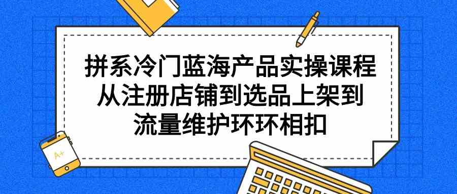 （9527期）拼系冷门蓝海产品实操课程，从注册店铺到选品上架到流量维护环环相扣-网创-网赚-项目-兼职青絲网创