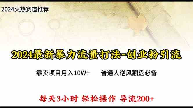 （10151期）2024年最新暴力流量打法，每日导入300+，靠卖项目月入10W+-网创-网赚-项目-兼职青絲网创