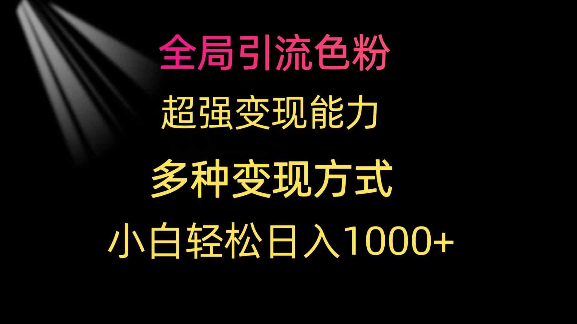 （9680期）全局引流色粉 超强变现能力 多种变现方式 小白轻松日入1000+-网创-网赚-项目-兼职青絲网创