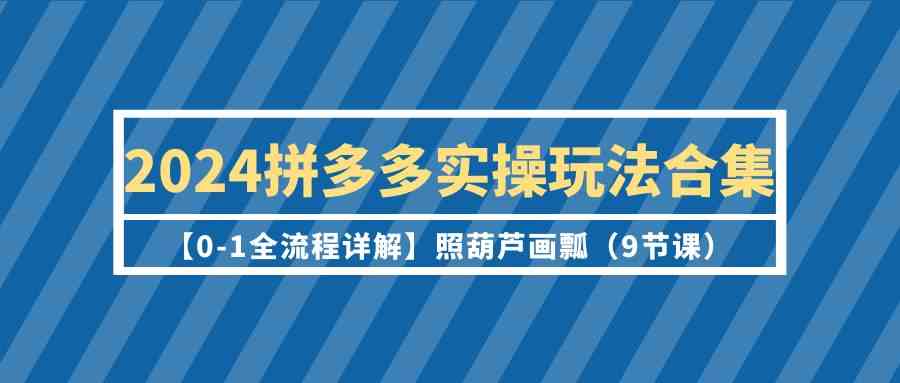 （9559期）2024拼多多实操玩法合集【0-1全流程详解】照葫芦画瓢（9节课）.-网创-网赚-项目-兼职青絲网创