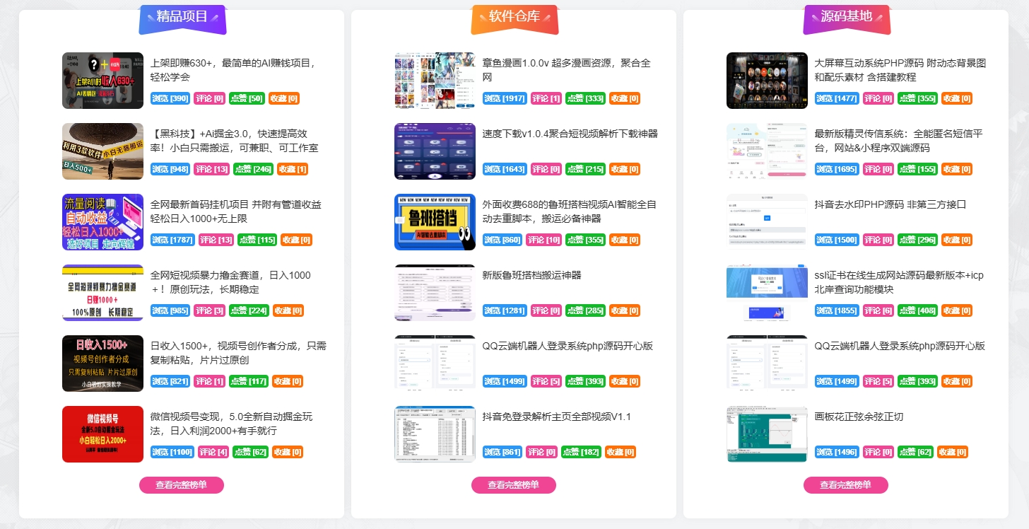 子比主题美化 – 热门推荐排行榜页面-网创-网赚-项目-兼职青絲网创