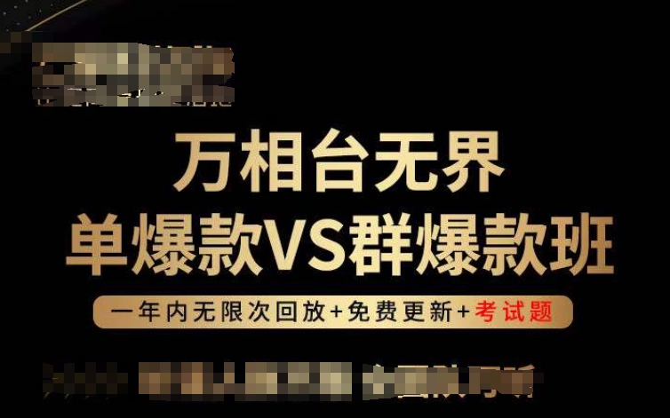 万相台无界单爆款VS群爆款班，选择大于努力，让团队事半功倍!-网创-网赚-项目-兼职青絲网创