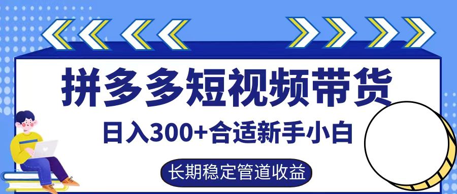 拼多多短视频带货日入300+，实操账户展示看就能学会-网创-网赚-项目-兼职青絲网创