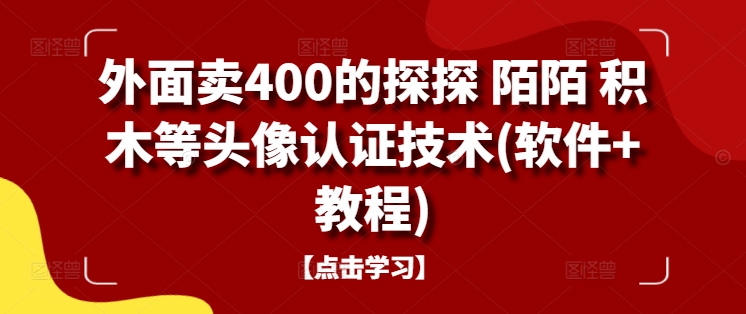 外面卖400的探探 陌陌 积木等头像认证技术(软件+教程)-网创-网赚-项目-兼职青絲网创