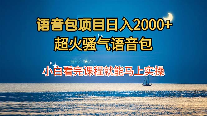 语音包项目 日入2000+ 超火骚气语音包小白看完课程就能马上实操-网创-网赚-项目-兼职青絲网创