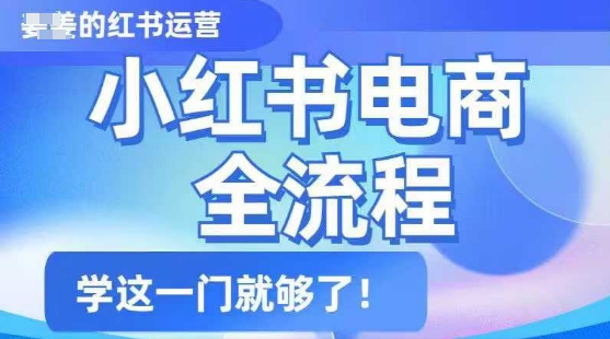 小红书电商全流程，精简易懂，从入门到精通，学这一门就够了-网创-网赚-项目-兼职青絲网创