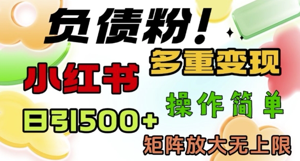 2月最新小红书日引500+负债粉，多重变现轻松过W，矩阵放大无上限-网创-网赚-项目-兼职青絲网创