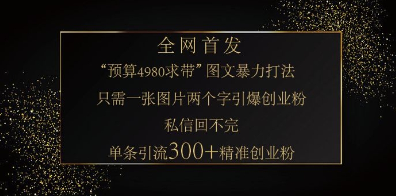 小红书神奇图片引流法，只需一张图，就能单条笔记凭借此方法，轻松引流 300 + 精准创业粉-网创-网赚-项目-兼职青絲网创