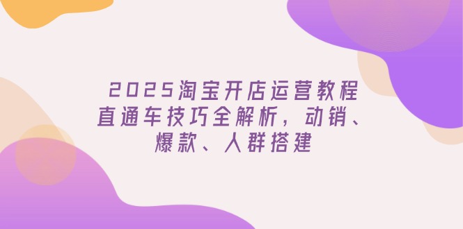 （14389期）2025淘宝开店运营教程更新，直通车技巧全解析，动销、爆款、人群搭建-网创-网赚-项目-兼职青絲网创