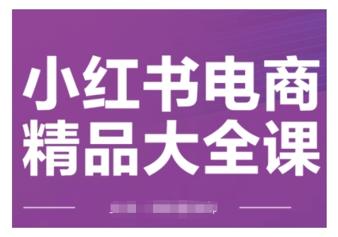 小红书电商精品大全课，快速掌握小红书运营技巧，实现精准引流与爆单目标，轻松玩转小红书电商-网创-网赚-项目-兼职青絲网创