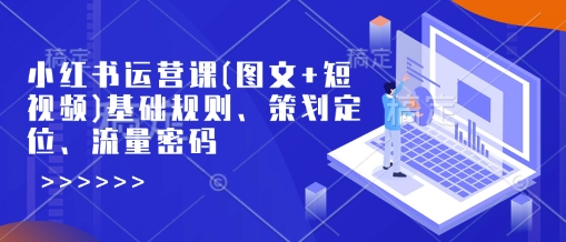 小红书运营课(图文+短视频)基础规则、策划定位、流量密码-网创-网赚-项目-兼职青絲网创