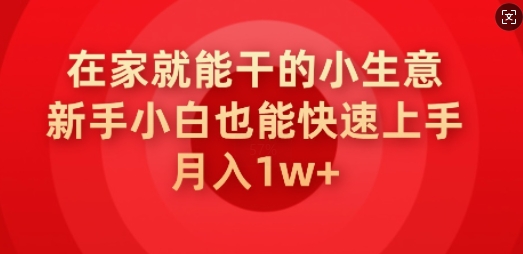 在家就能干的小生意，新手小白也能快速上手，月入1w-网创-网赚-项目-兼职青絲网创