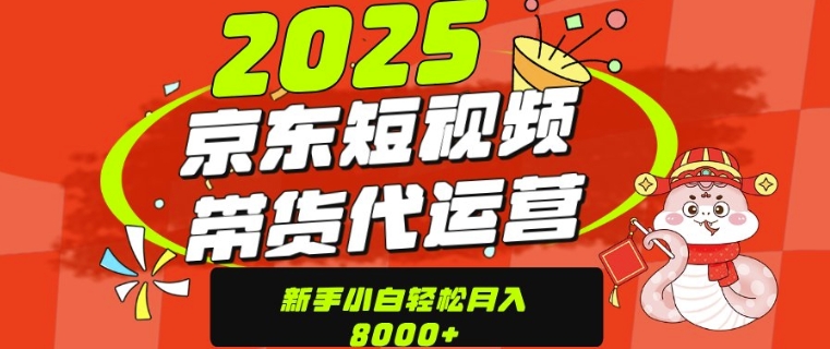 京东带货代运营，年底翻身项目，只需上传视频，单月稳定变现8k-网创-网赚-项目-兼职青絲网创