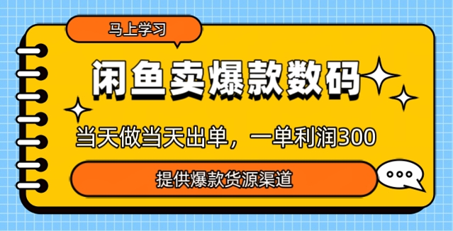 闲鱼卖爆款货源，当天做当天出单，一单利润3张-网创-网赚-项目-兼职青絲网创
