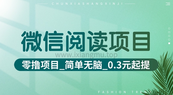微信阅读项目_零撸项目+简单无脑+0.3元起提(六大平台合集汇总)-网创-网赚-项目-兼职青絲网创