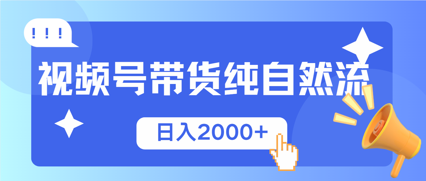 （13998期）视频号带货，纯自然流，起号简单，爆率高轻松日入2000+-网创-网赚-项目-兼职青絲网创