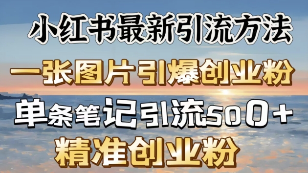 小红书最新引流方法，一张图片引爆创业粉-网创-网赚-项目-兼职青絲网创