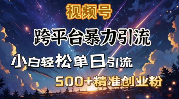 跨平台暴力引流，私域完美闭环，日引500+精准创业粉-网创-网赚-项目-兼职青絲网创